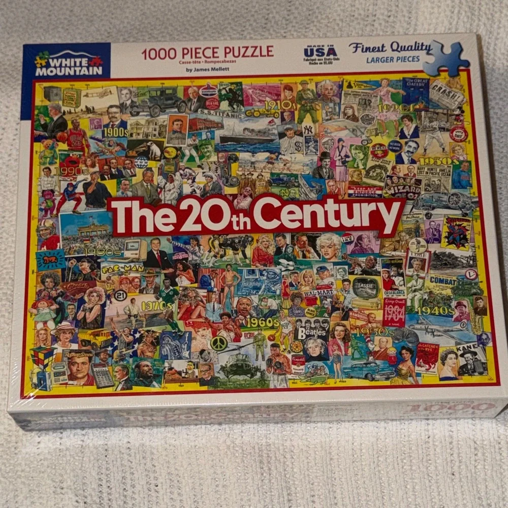 White Mountain The 20th Century Puzzle - Vibrant Collage Larger Pieces NEW